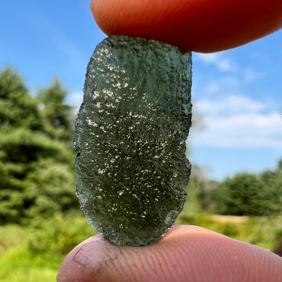 Moldavite Authentic Rare Tektite Crystal Specimen 3 grams from Czech Republic - Picture 8 of 10